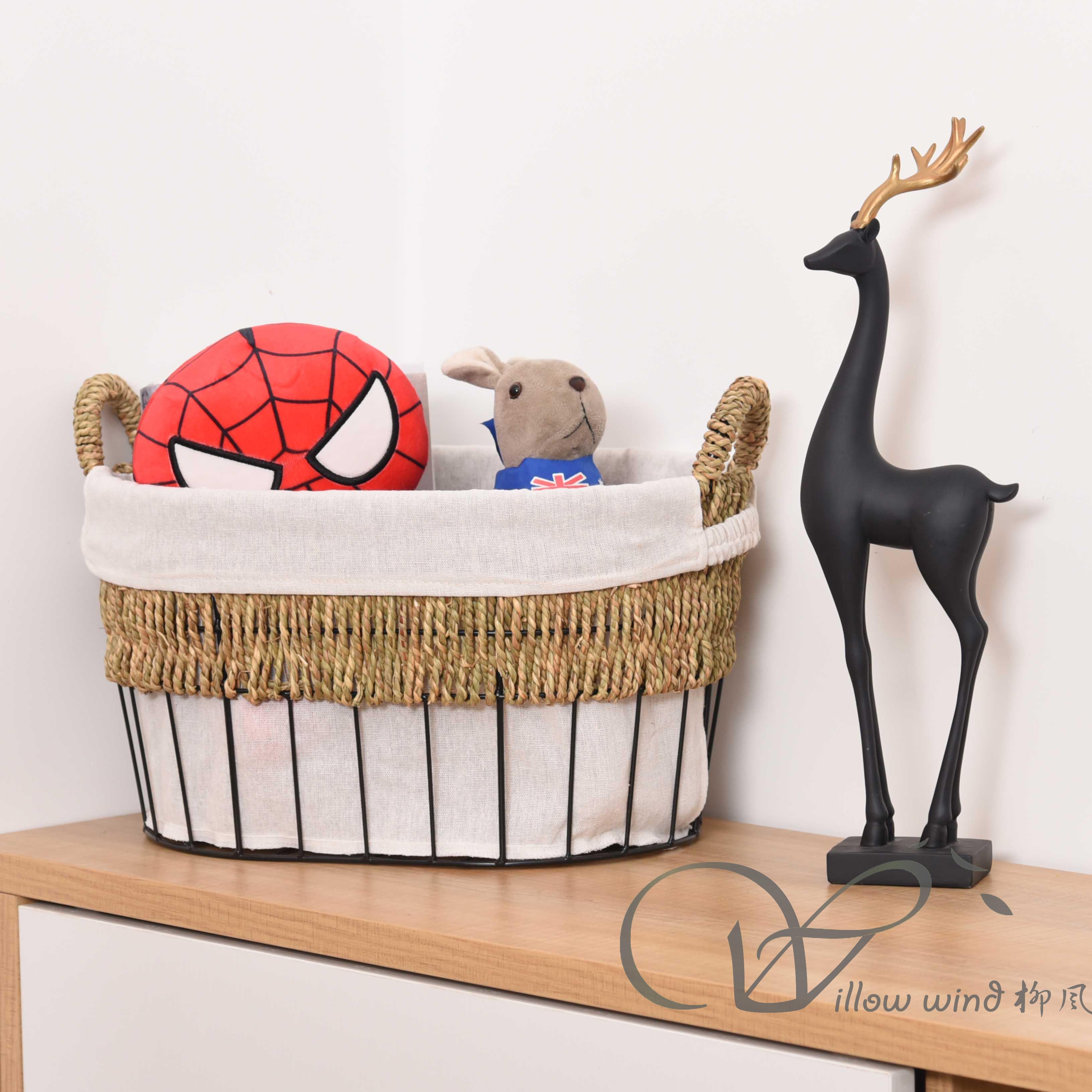 柳风收纳，客厅收纳柳编筐