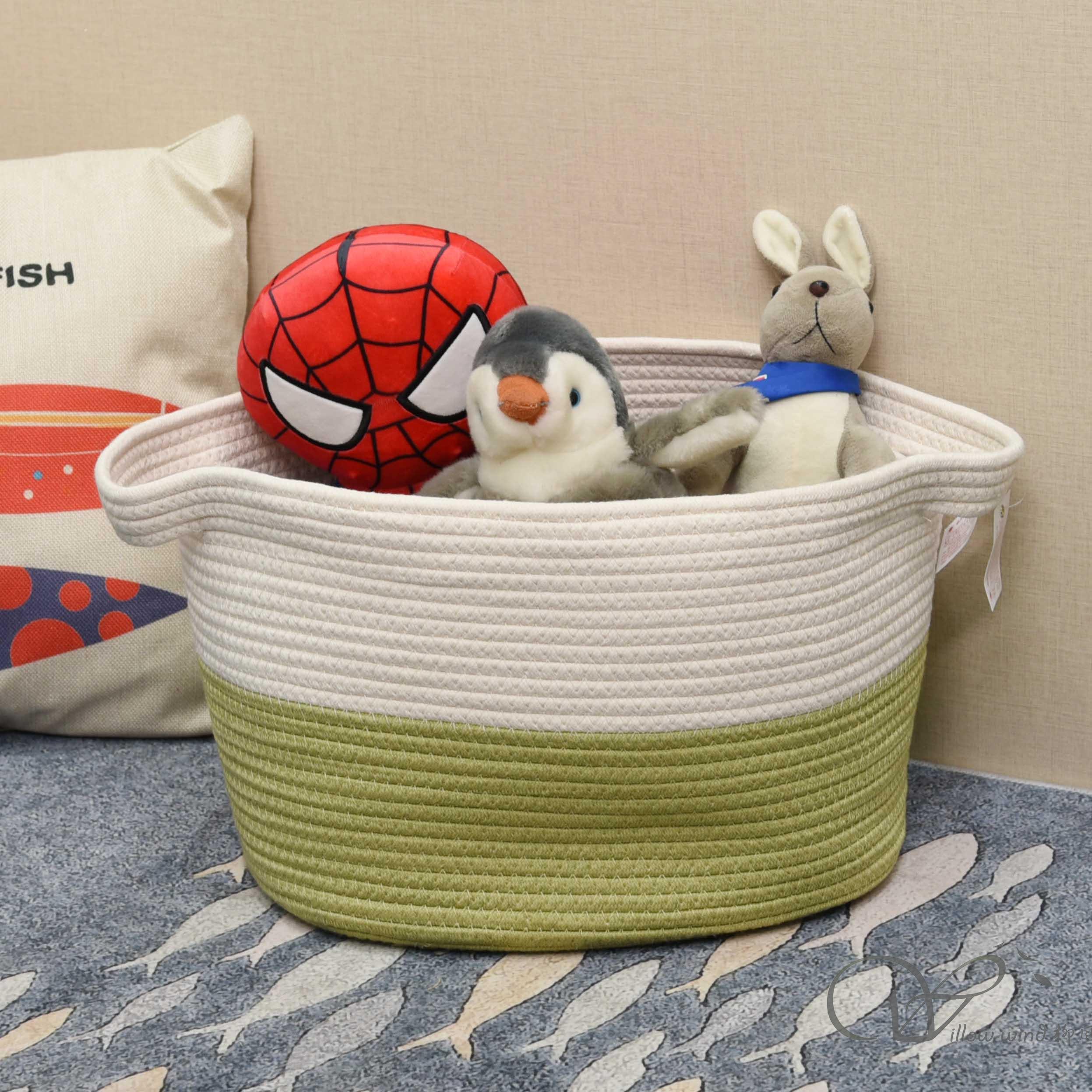 柳风收纳，客厅收纳柳编筐