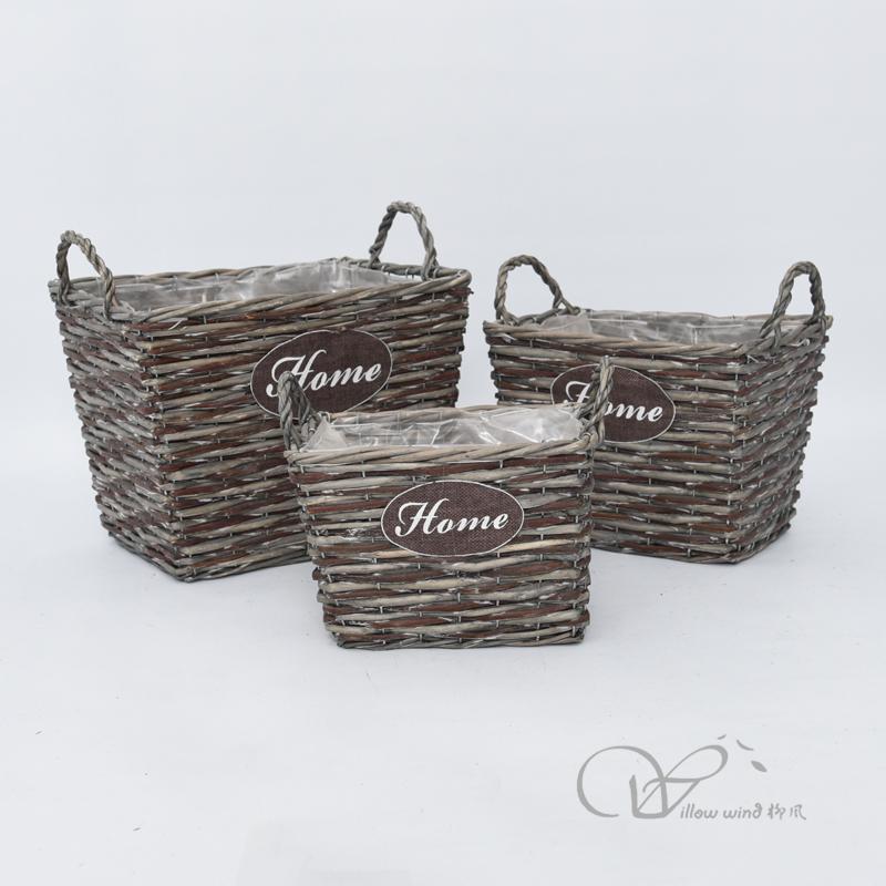 柳风收纳，客厅收纳柳编筐